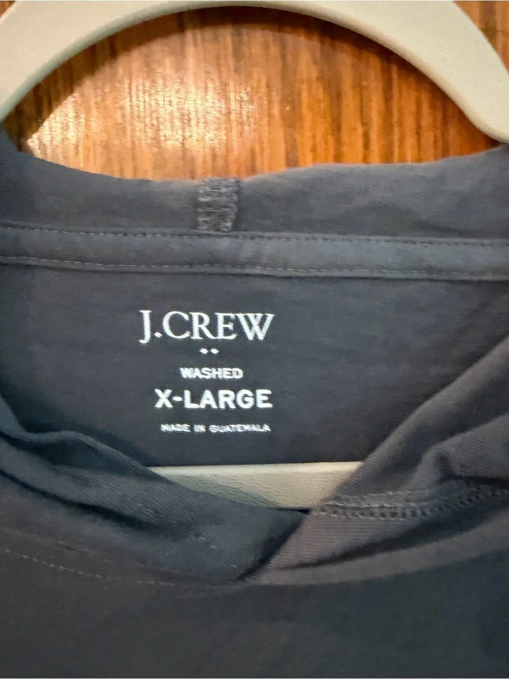 J. Crew Men’s Hooded Long-Sleeve Shirt — Charcoal